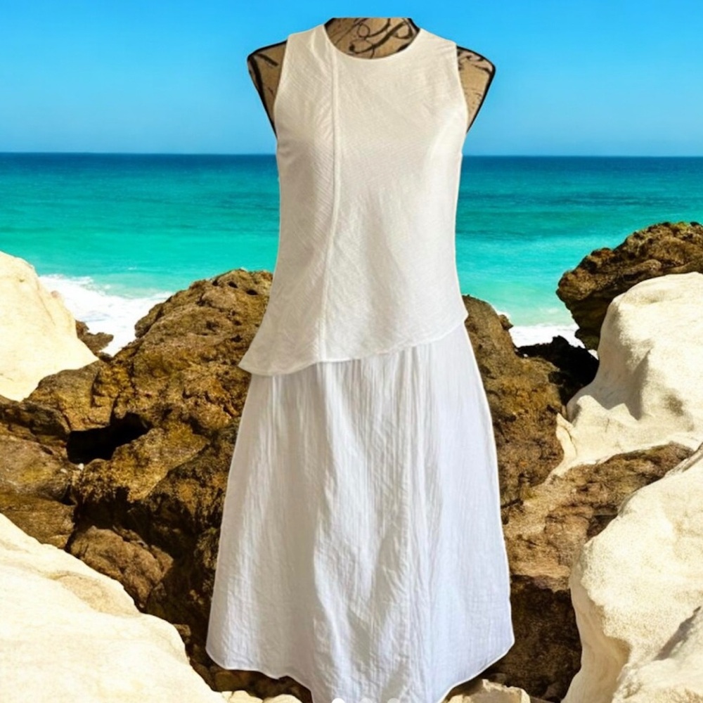 Rag & Bone White sleeveless cotton dress large